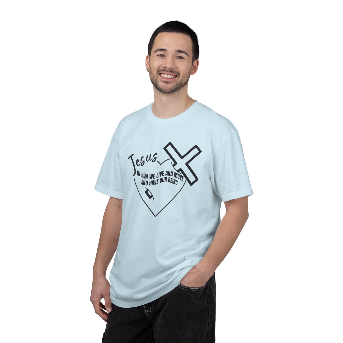 Cross and Heart Faith T-Shirt — Christian Love Graphic Tee, Inspirational Religious Gift