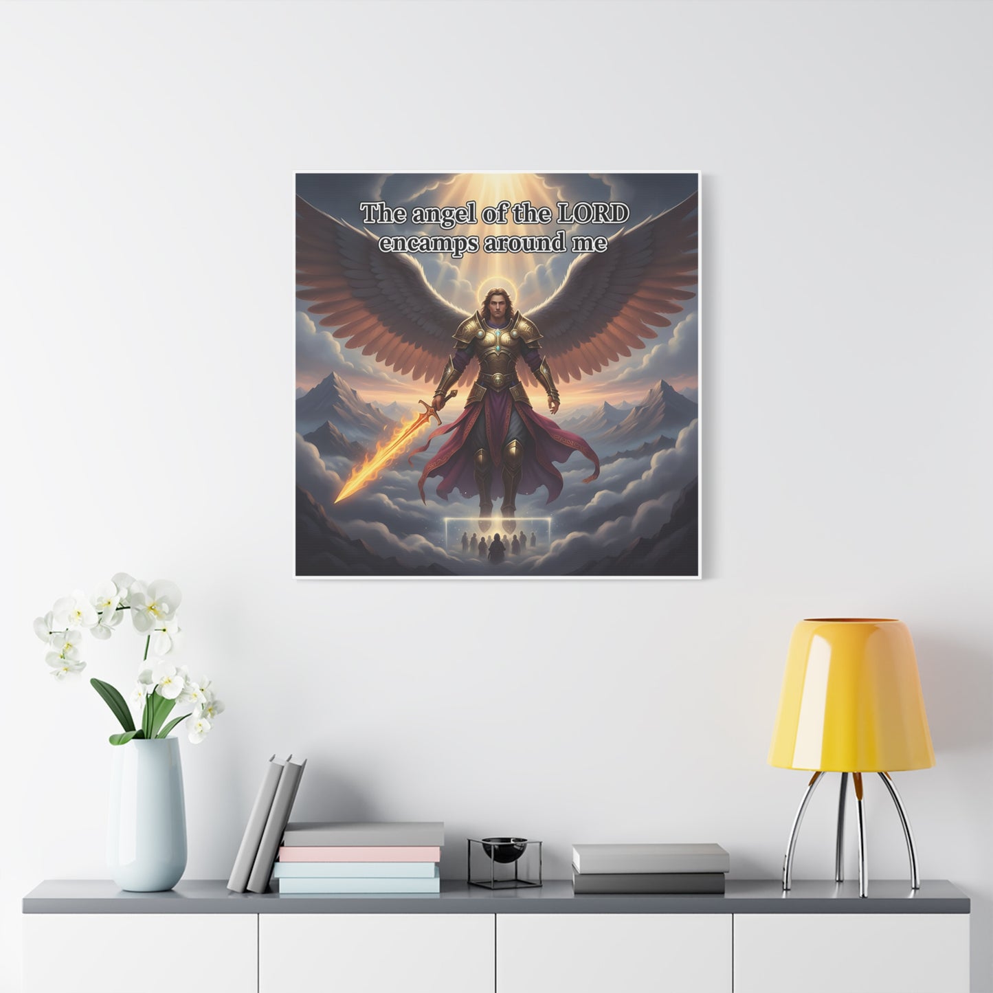 Angel Print Inspirational Wall Art Canvas — Christian Home Decoration, Unique Motivational Gift