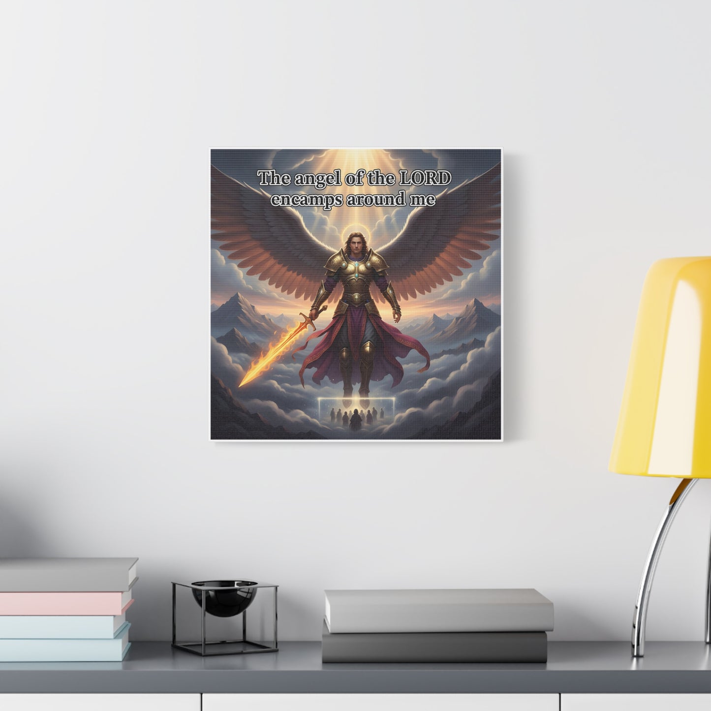 Angel Print Inspirational Wall Art Canvas — Christian Home Decoration, Unique Motivational Gift