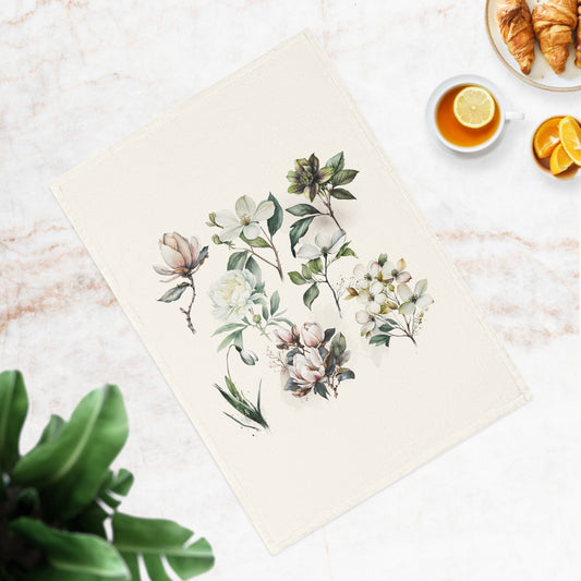 Elegant Floral Cotton Tea Towel - Perfect for Home Décor and Gifts