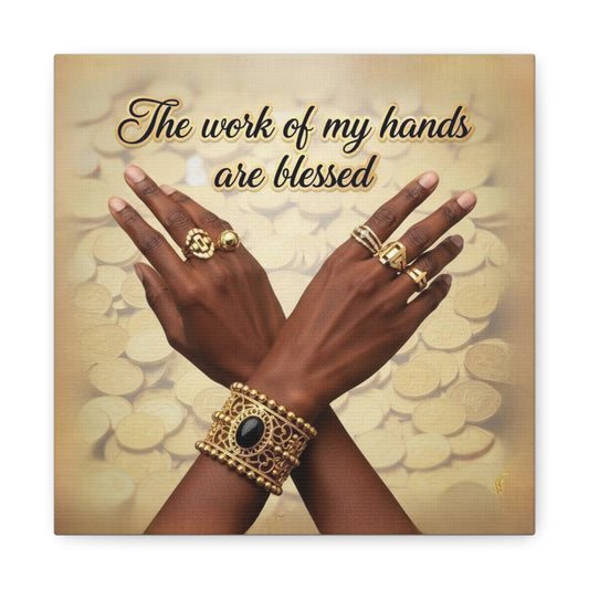Blessed Hands Canvas Art, Inspirational Wall Decor, Home Office Decor, Unique Gift for Him or Her, Motivational Wall Art