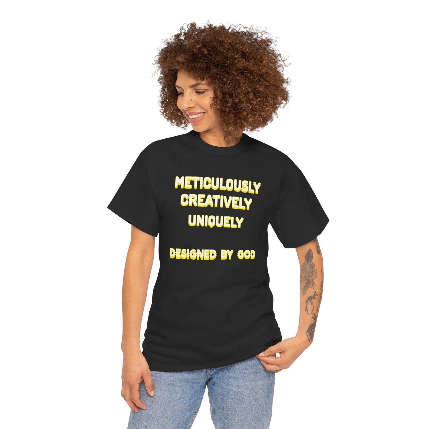 Unisex Heavy Cotton Tee - Designed by God - Creative & Unique Design