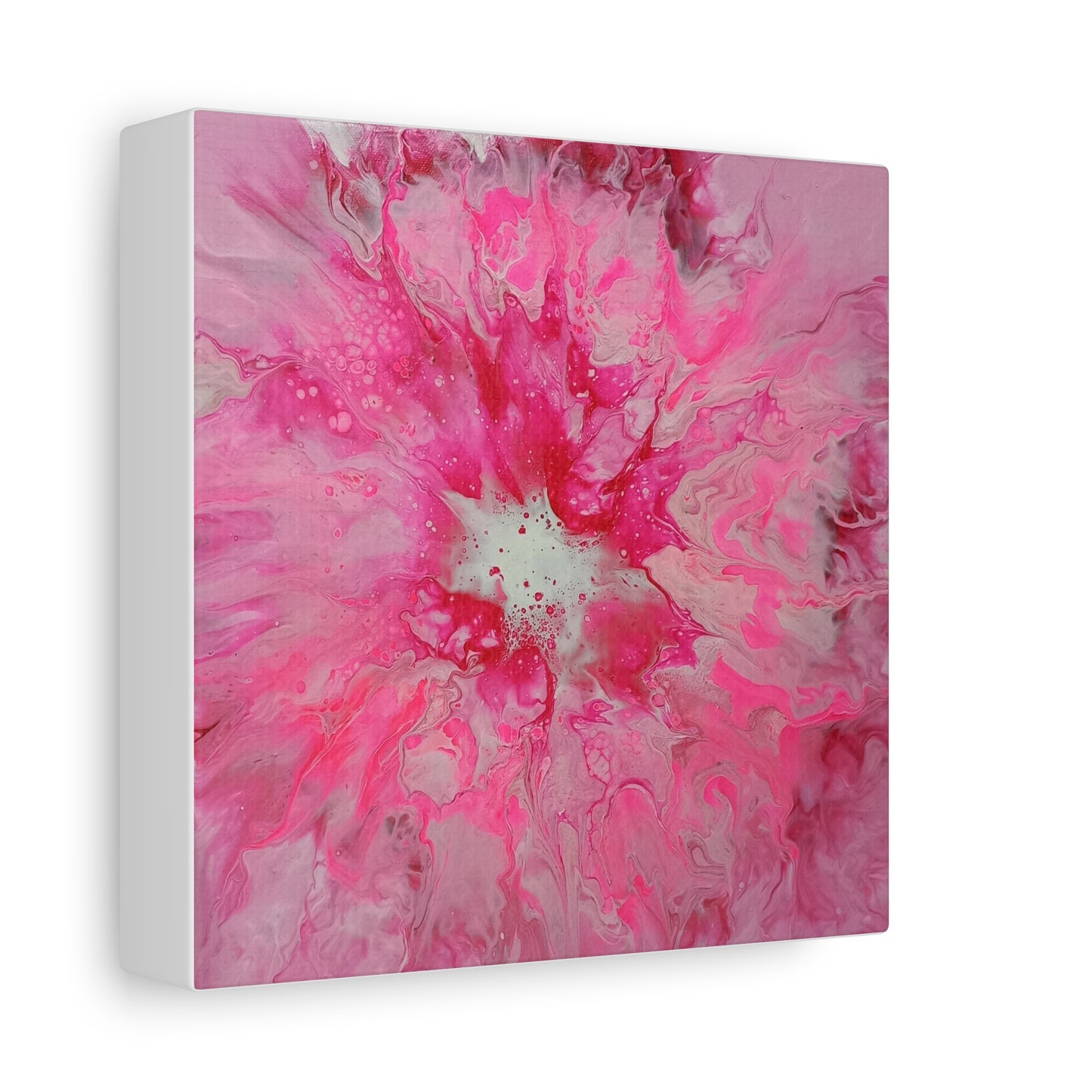 Pink Floral Explosion Matte Canvas Print — Abstract Flower Wall Art