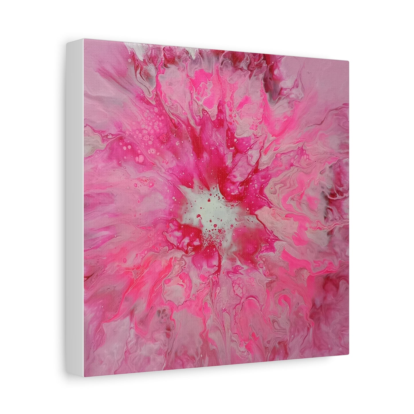 Pink Floral Explosion Matte Canvas Print — Abstract Flower Wall Art