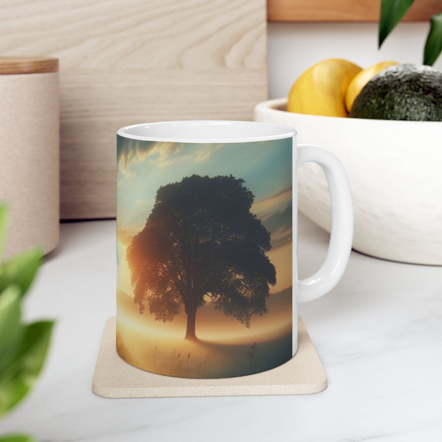 Sunrise Landscape Ceramic Mug – Morning Sun Scenic Coffee Cup (11oz, 15oz)