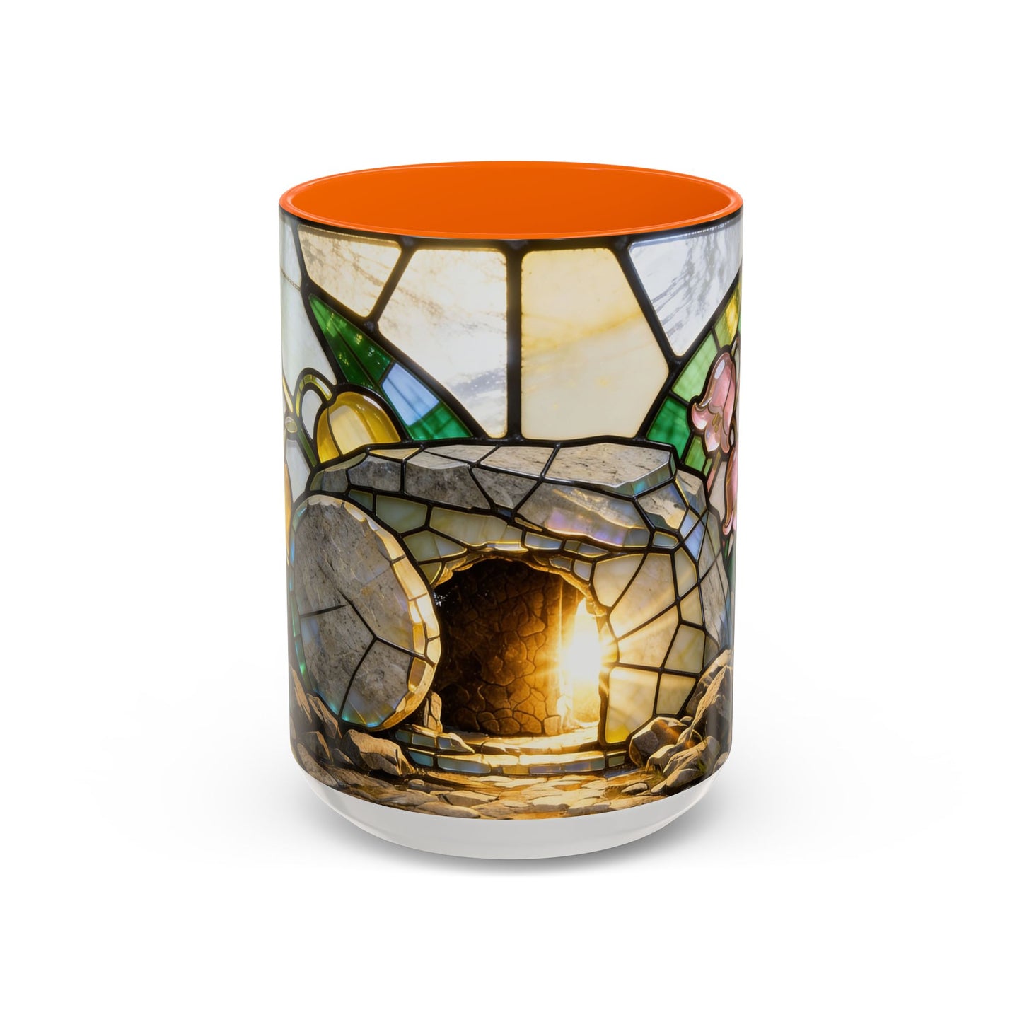 Stained Glass Garden Accent Mug – Floral Lily of the Valley Sunrise 11/15oz