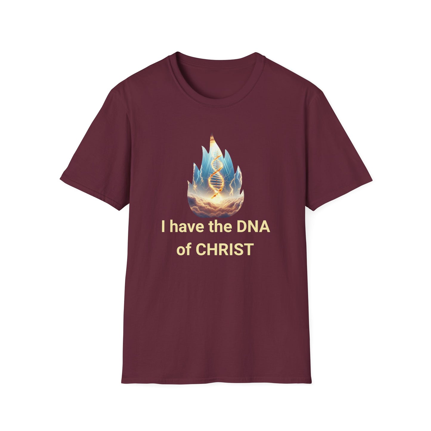 Christian Flame DNA T-Shirt — Faith & Science Inspired Graphic Tee, Unique Christian Gift