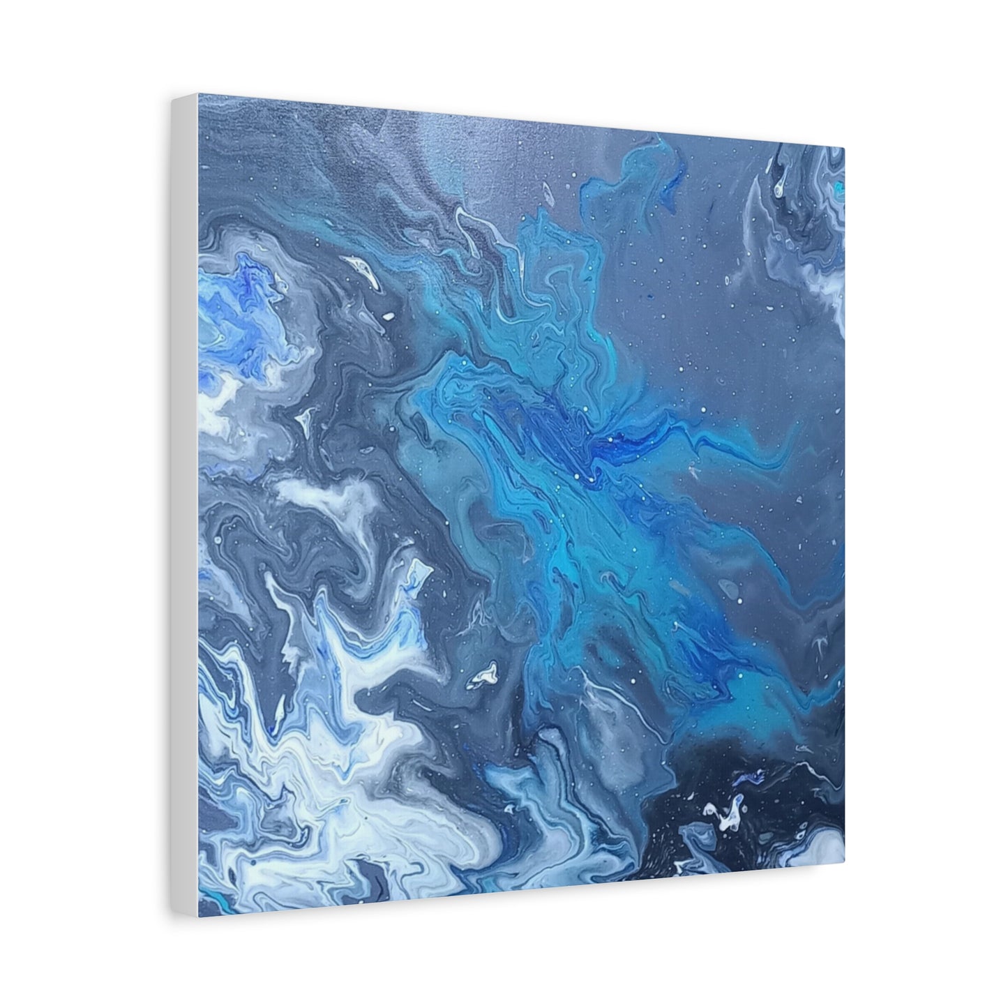 Ocean-Inspired Stretched Canvas Art - Abstract Blue Waves