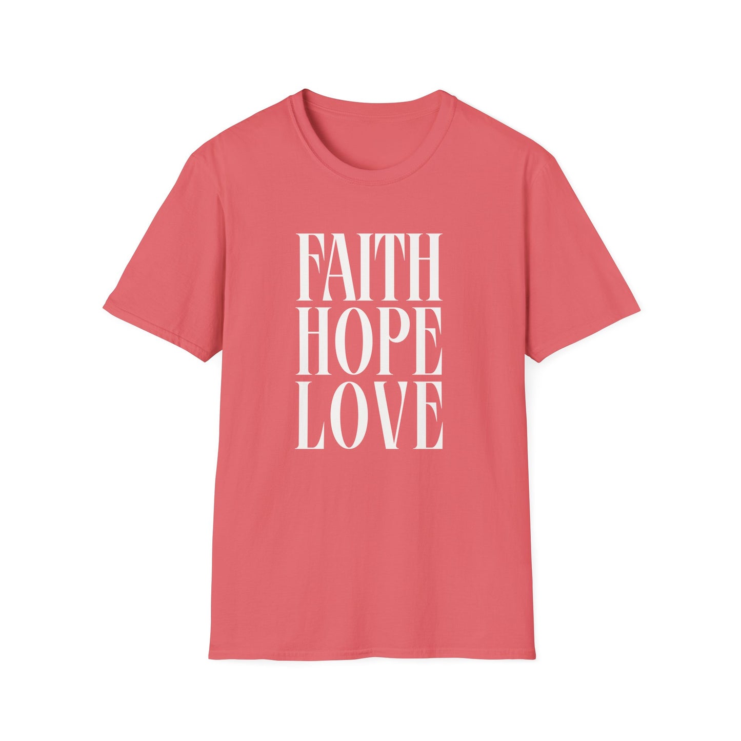 Faith Hope Love Unisex Softstyle T-Shirt | Inspirational Graphic Tee