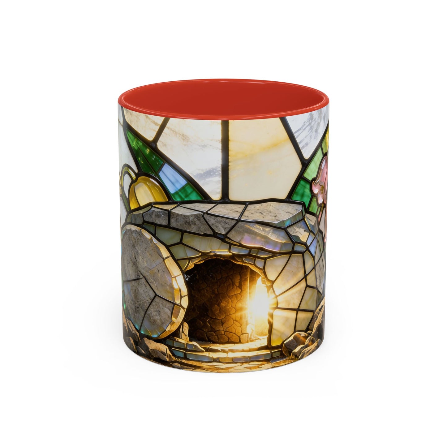Stained Glass Garden Accent Mug – Floral Lily of the Valley Sunrise 11/15oz
