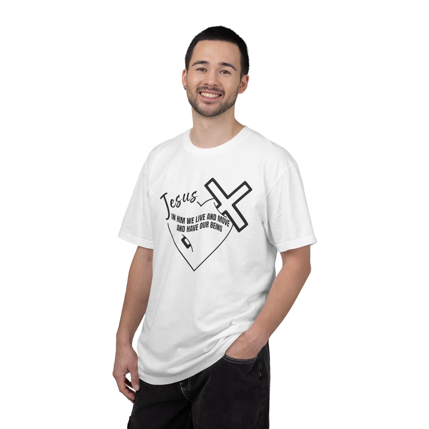 Cross and Heart Faith T-Shirt — Christian Love Graphic Tee, Inspirational Religious Gift