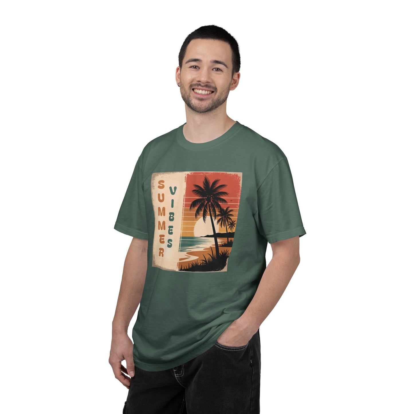 Summer Vibes T-Shirt — Retro Beach Palm Graphic Tee