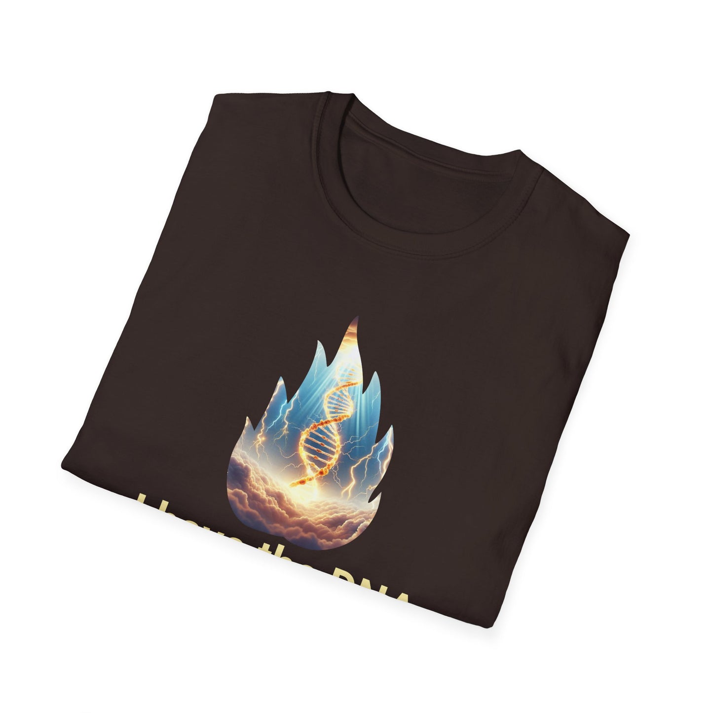 Christian Flame DNA T-Shirt — Faith & Science Inspired Graphic Tee, Unique Christian Gift
