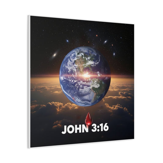 Bible Verse Canvas, Inspirational Wall Art, Religious  Wall Art, Home Decor, Christian Gift, John 3:16 Design