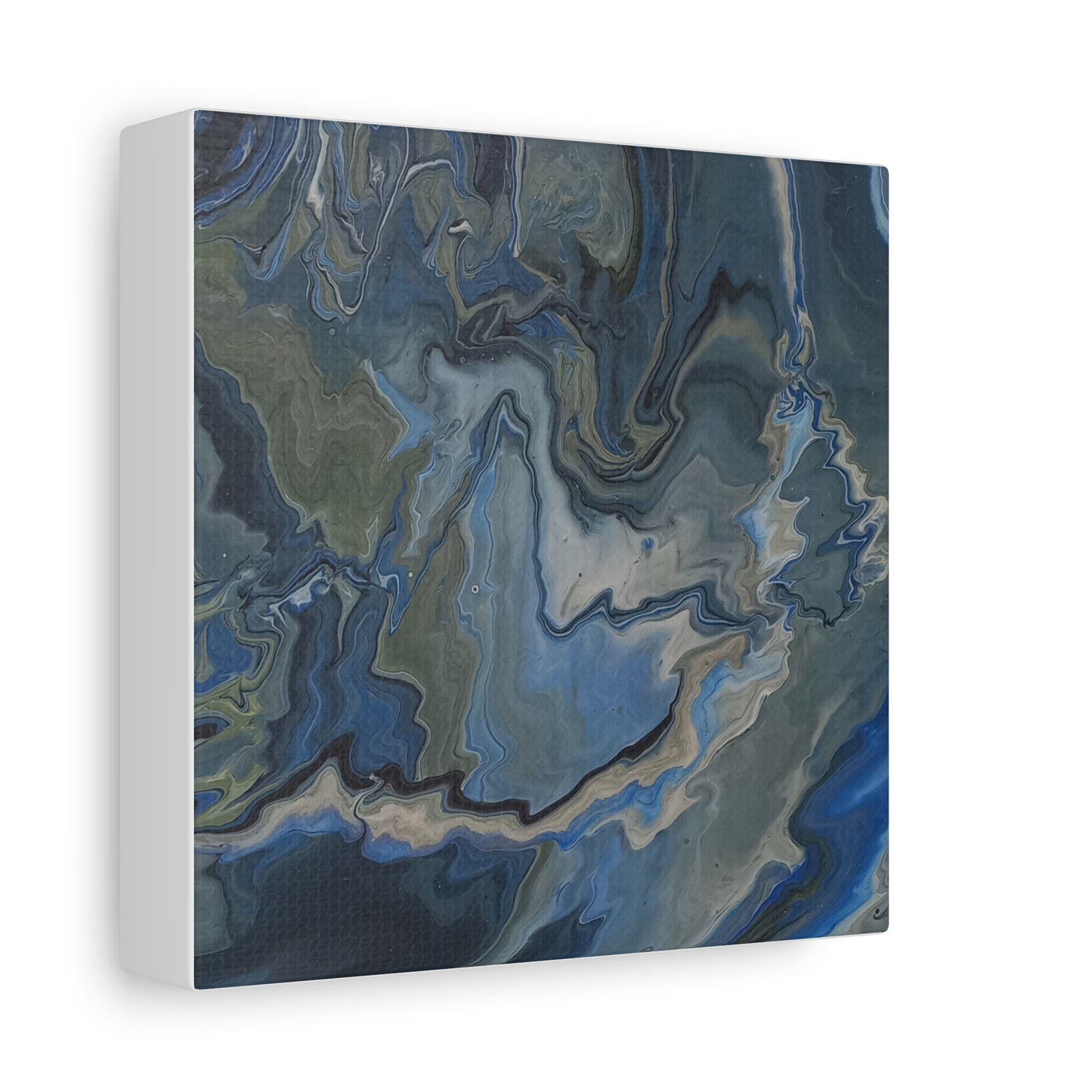 Blue Marble Abstract Matte Canvas Wall Art — Stretched 1.25"