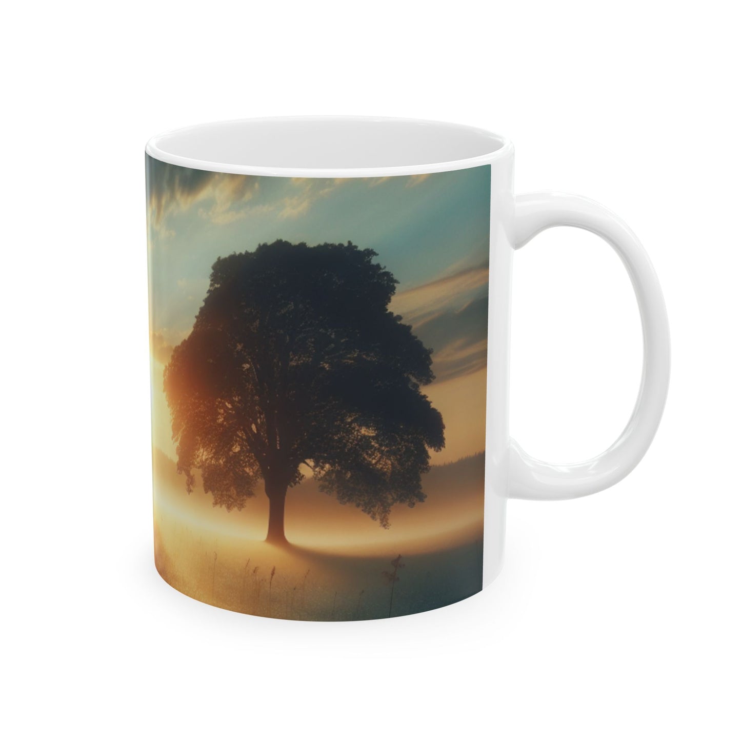 Sunrise Landscape Ceramic Mug – Morning Sun Scenic Coffee Cup (11oz, 15oz)