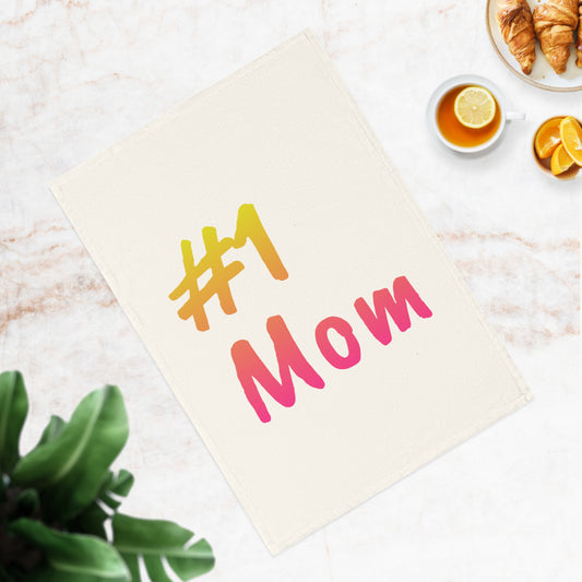 #1 Mom Cotton Tea Towel - Perfect Gift for Mother's Day and Kitchen Decor