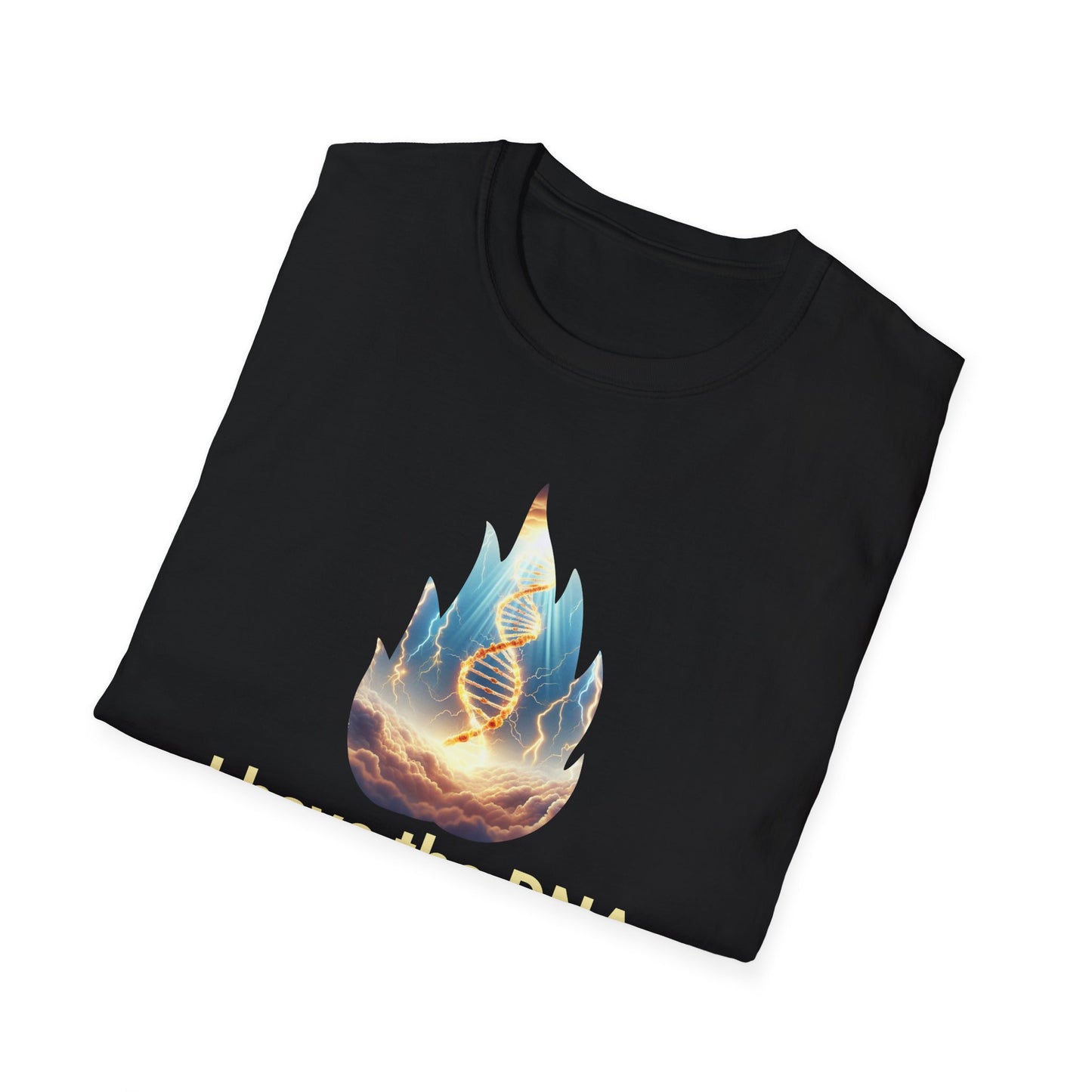 Christian Flame DNA T-Shirt — Faith & Science Inspired Graphic Tee, Unique Christian Gift