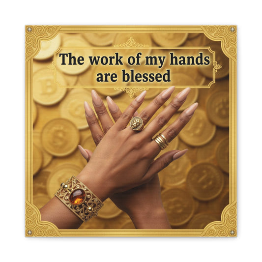 Blessed Hands Canvas Wall Art, Inspirational Home Decor, Motivational Wall Art, Unique Wall Decor, Faith-Based Gift, Spiritual Art