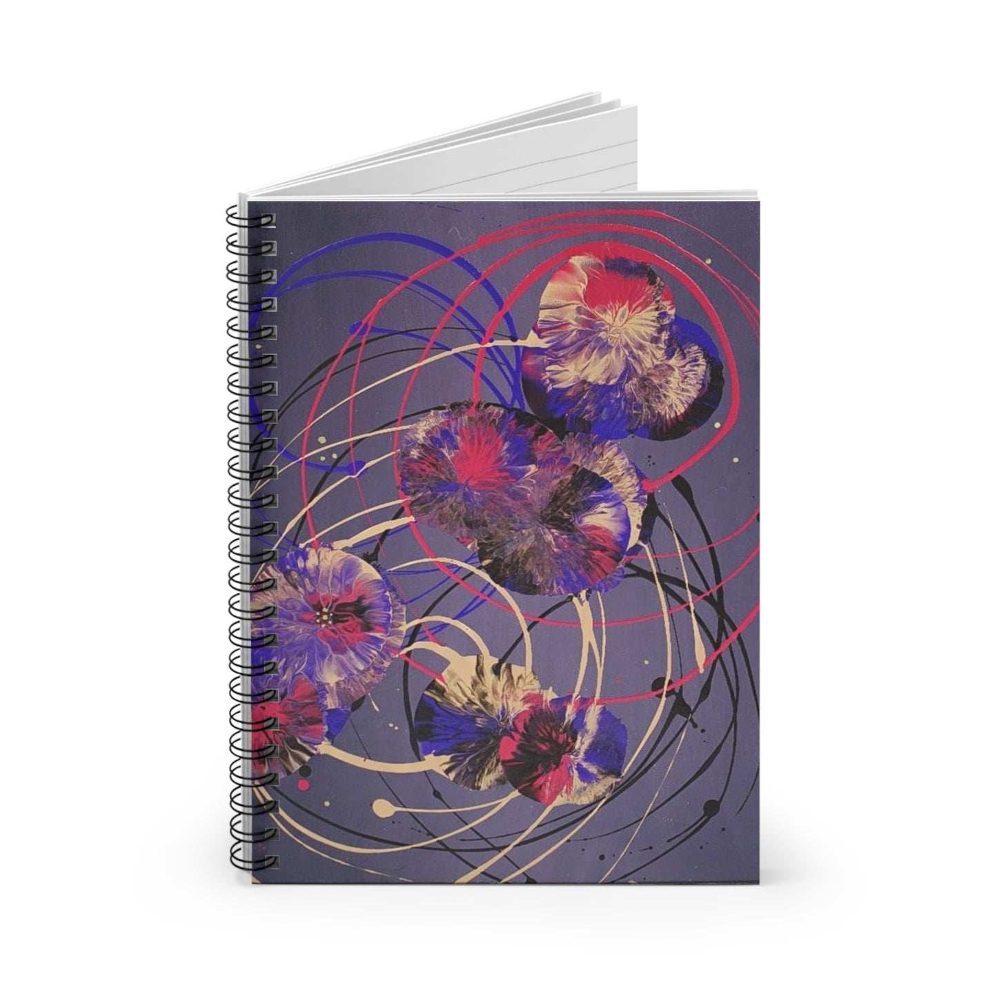 Abstract Art Spiral Notebook — Colorful Lines & Swirls, Ruled Journal for Creative Minds