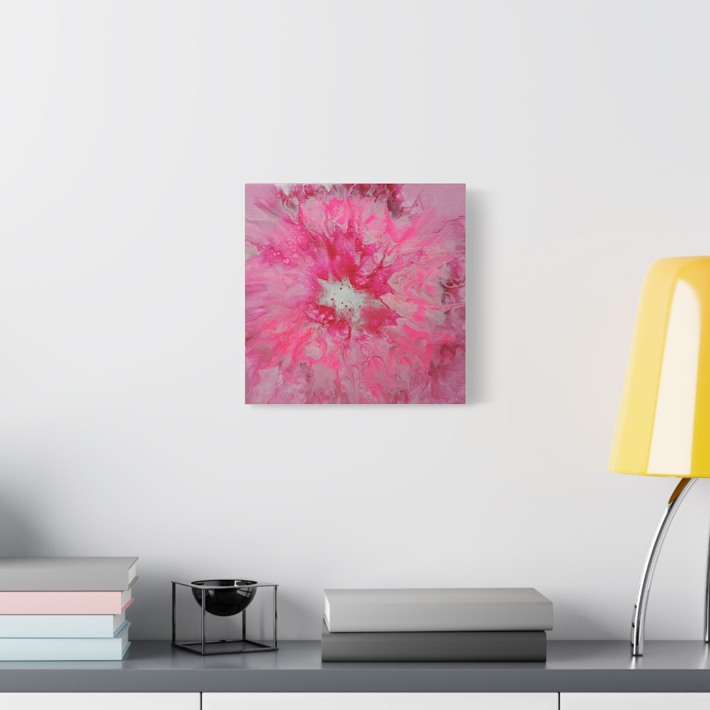 Pink Floral Explosion Matte Canvas Print — Abstract Flower Wall Art