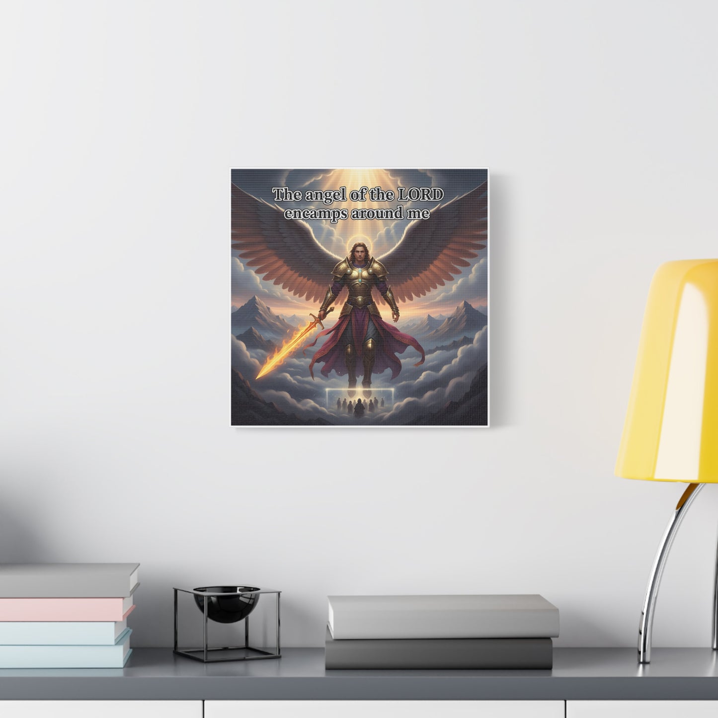 Angel Print Inspirational Wall Art Canvas — Christian Home Decoration, Unique Motivational Gift