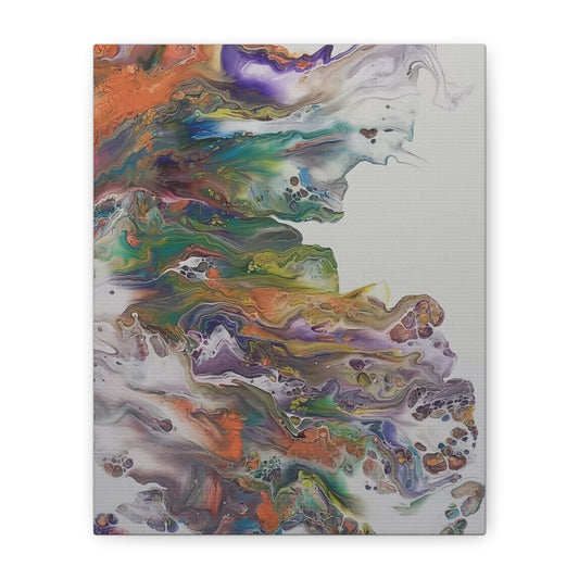 Acrylic pour painting with vibrant colors - canvas custom artwork - 8 by 10 inches