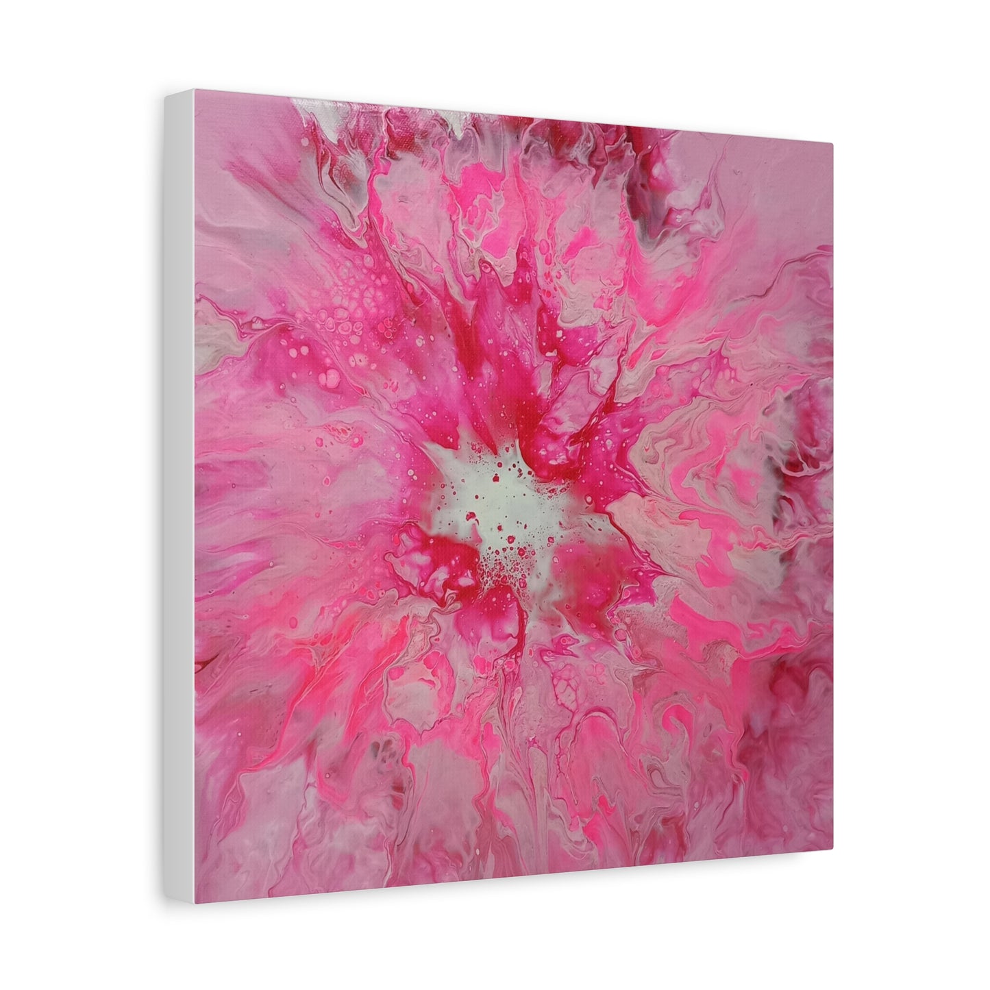 Pink Floral Explosion Matte Canvas Print — Abstract Flower Wall Art