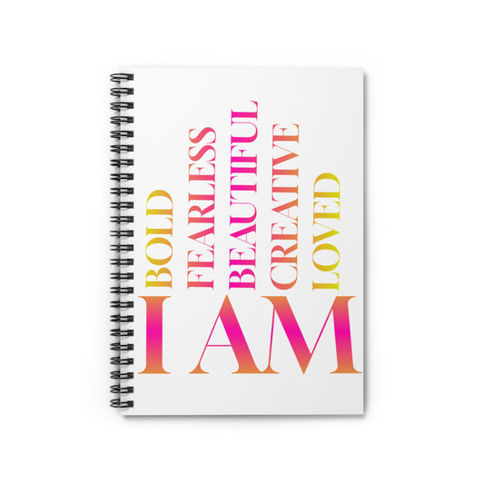 Inspirational Spiral Notebook - "I AM" Affirmations