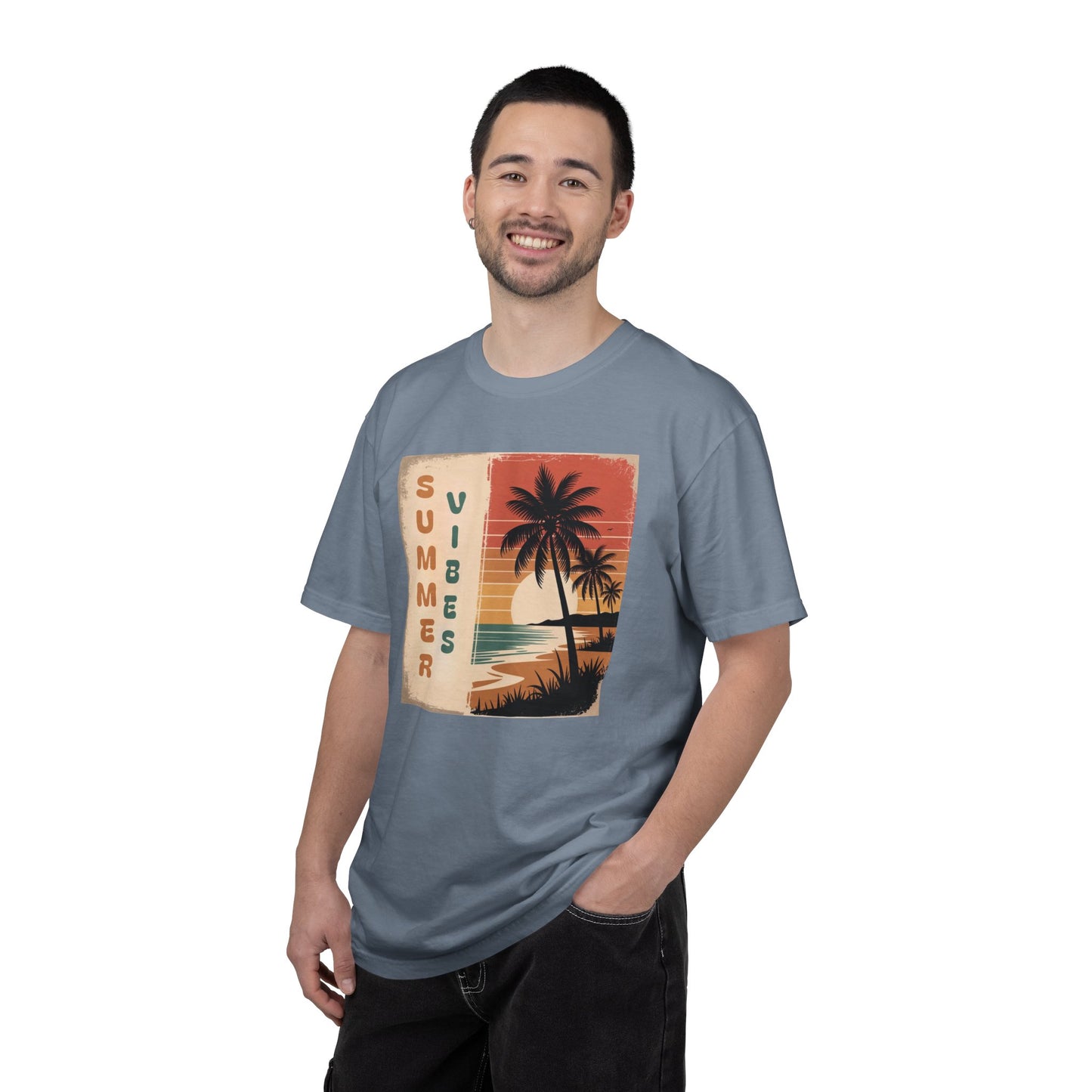 Summer Vibes T-Shirt — Retro Beach Palm Graphic Tee