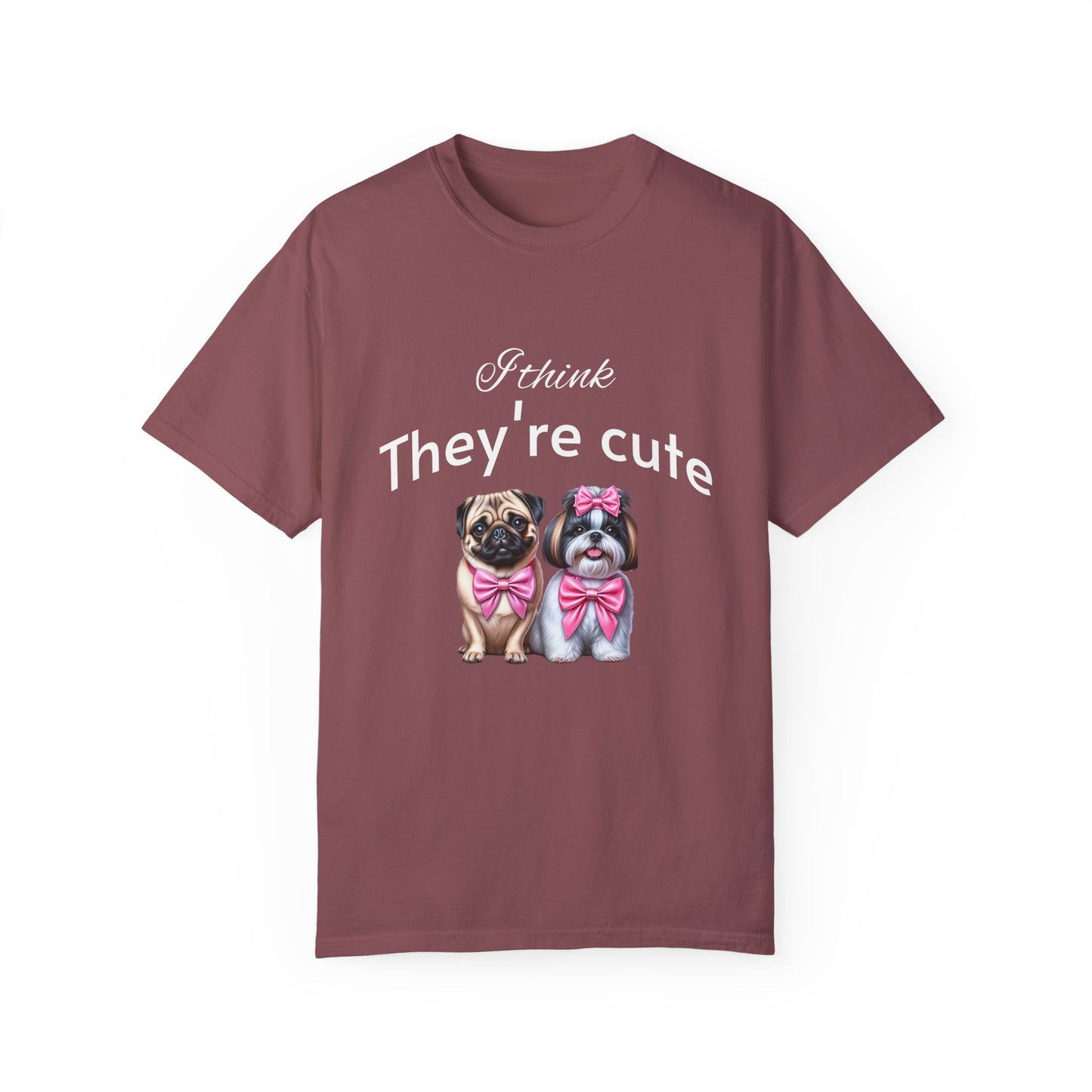 I think they're cute - an adorable pug and a  cute shih tzu toy dog -  Unisex T-Shirt -  Nature Art Tee