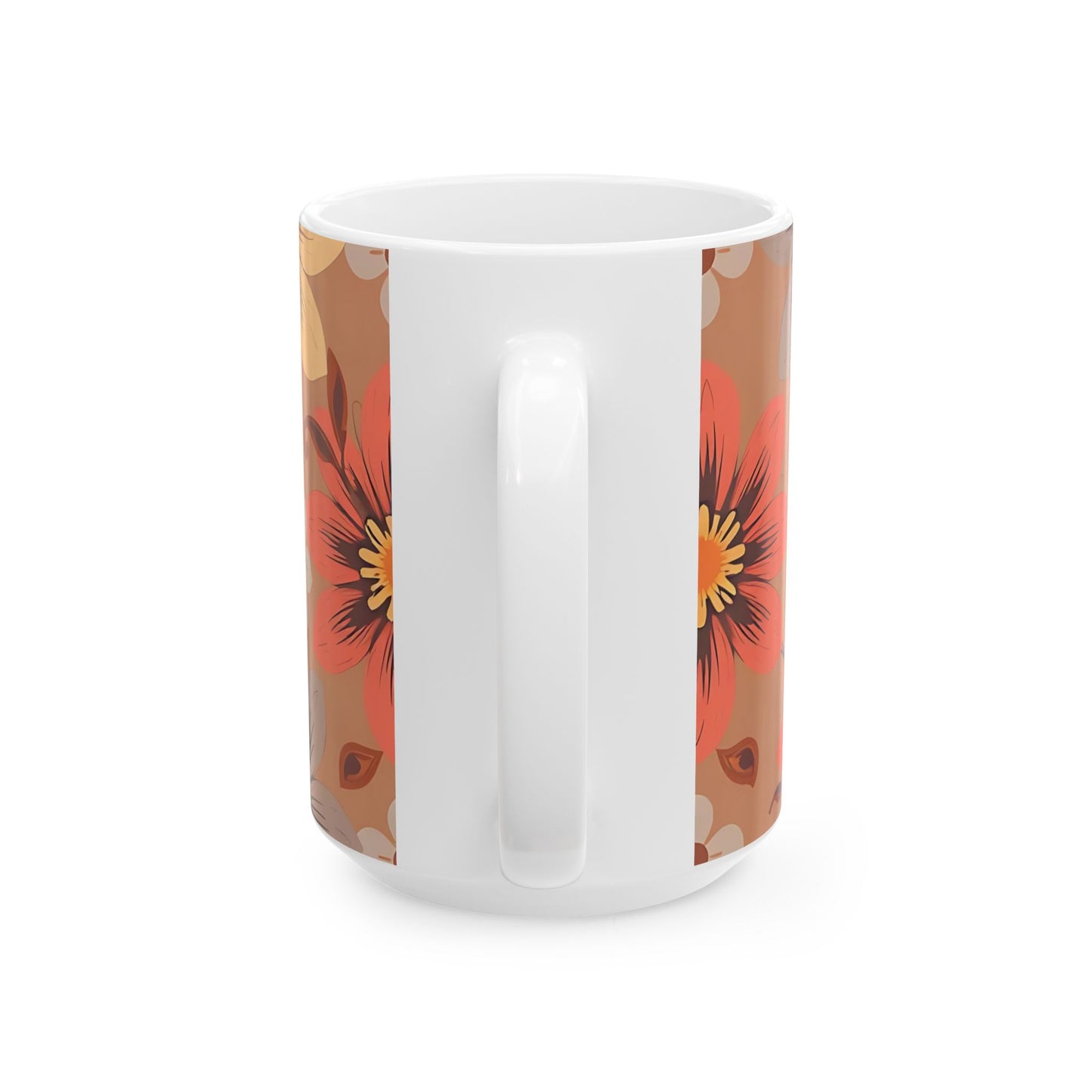 Autumn Blossom Ceramic Mug — Vintage Floral Coffee Cup (11oz/15oz)