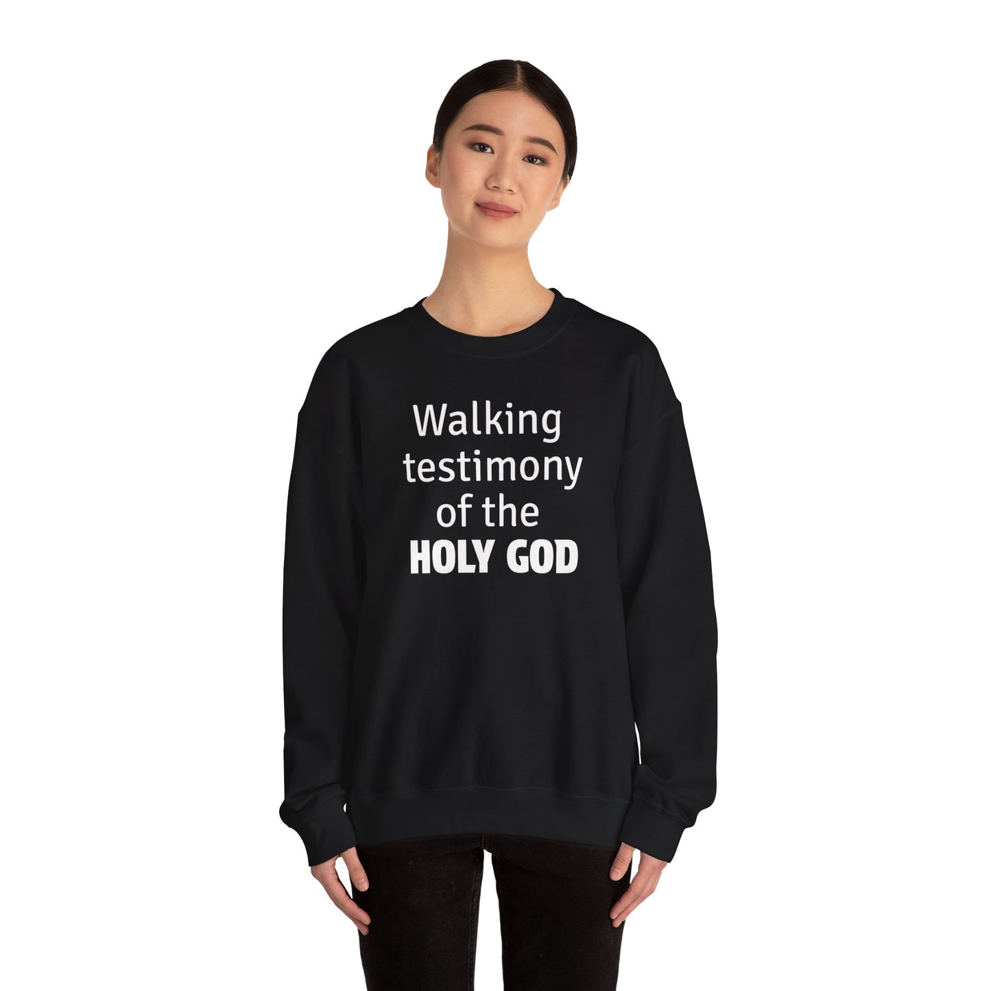 Cozy Unisex Heavy Blend  Crewneck Sweatshirt 'Walking Testimony of the Holy God' - Inspire par Dieu