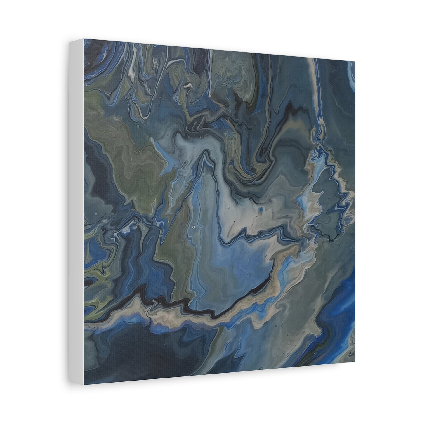 Blue Marble Abstract Matte Canvas Wall Art — Stretched 1.25"