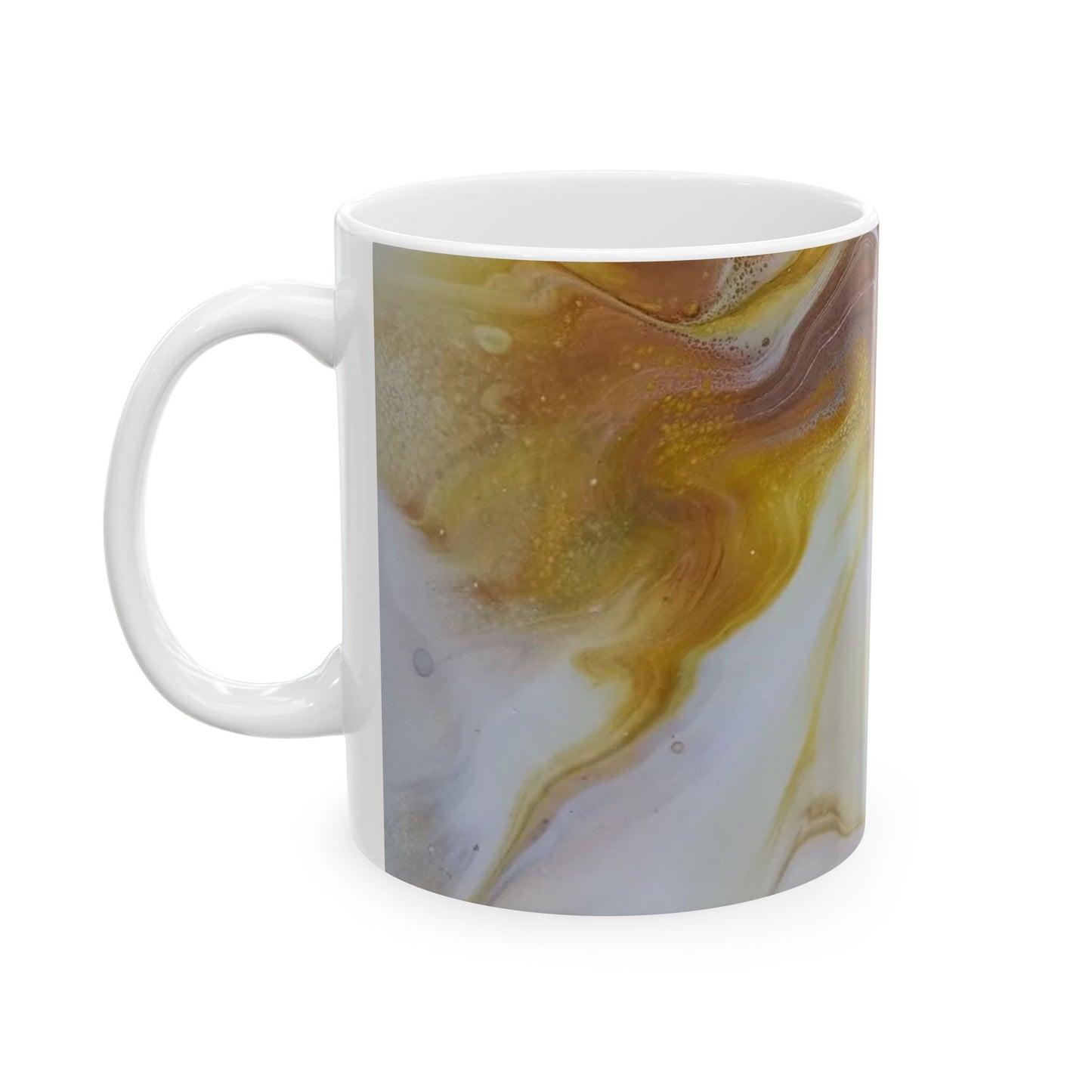 "Faith" Fruit of the Spirit series - Acrylic pour design - Elegant Abstract Swirl Ceramic Mug - 11oz & 15oz Coffee Cup for Tea and Hot Beverages