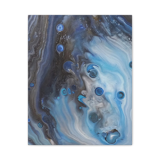 The unexplored universe - Acrylic pour painting - Matte Canvas Art