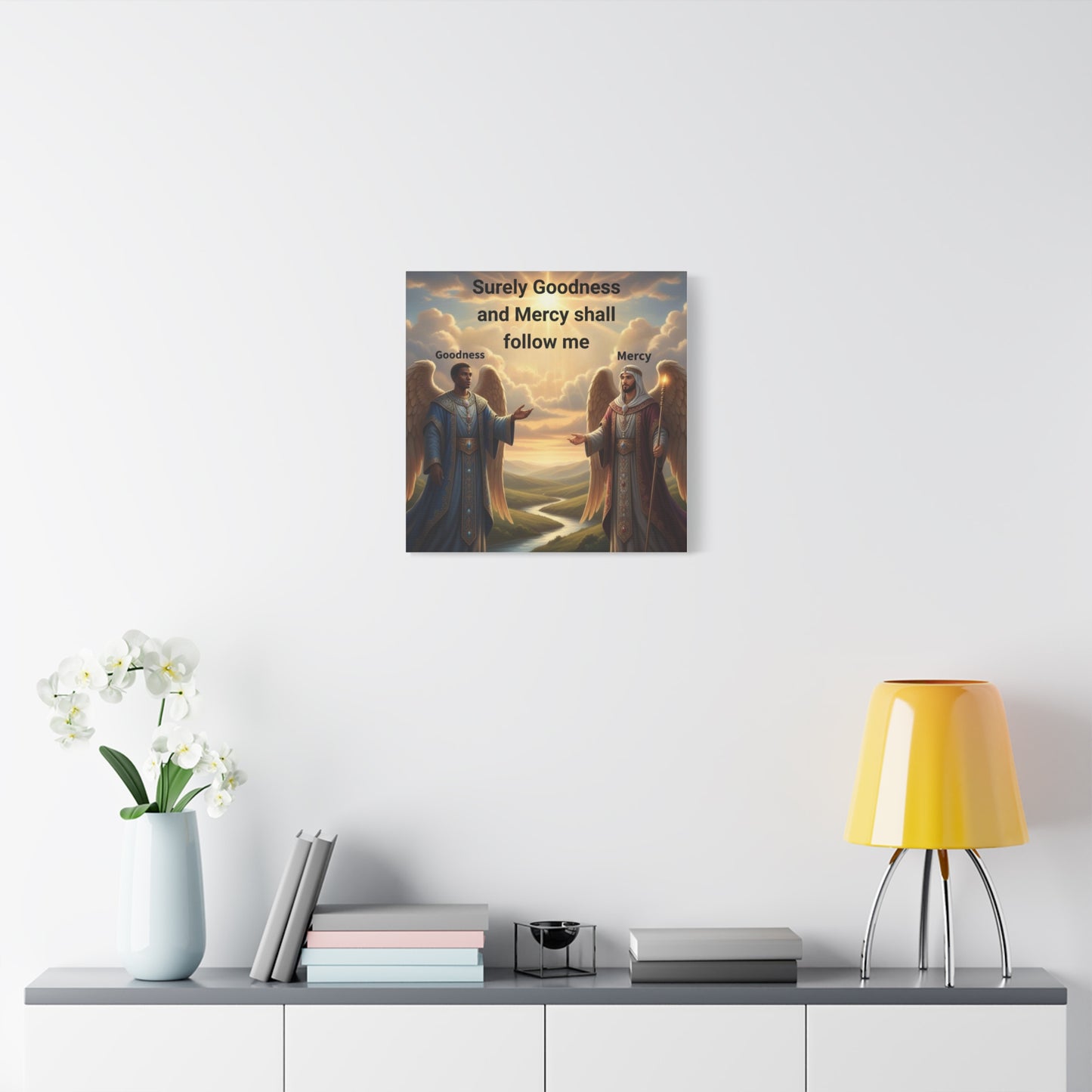 Godly Angels Blessing Canvas Print — Motivational Spiritual Wall Art, Religious Home Decor Gift