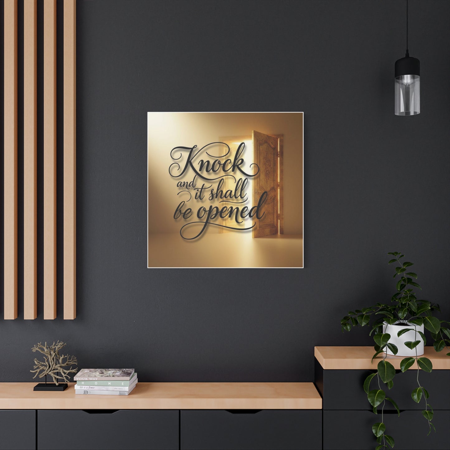 'Knock and It Shall Be Opened' Canvas Wall Art — Christian Scripture Decor, New Home Gift