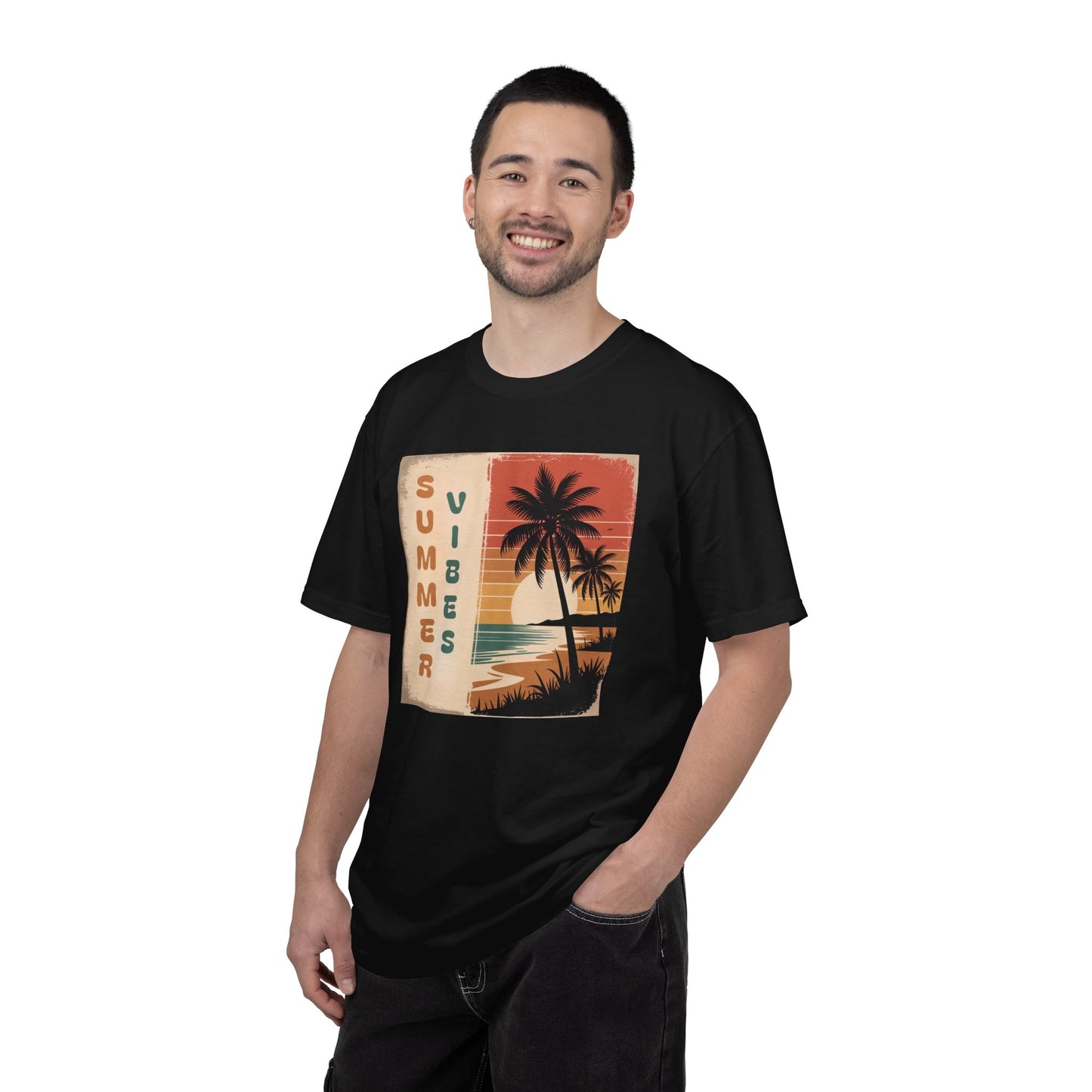 Summer Vibes T-Shirt — Retro Beach Palm Graphic Tee