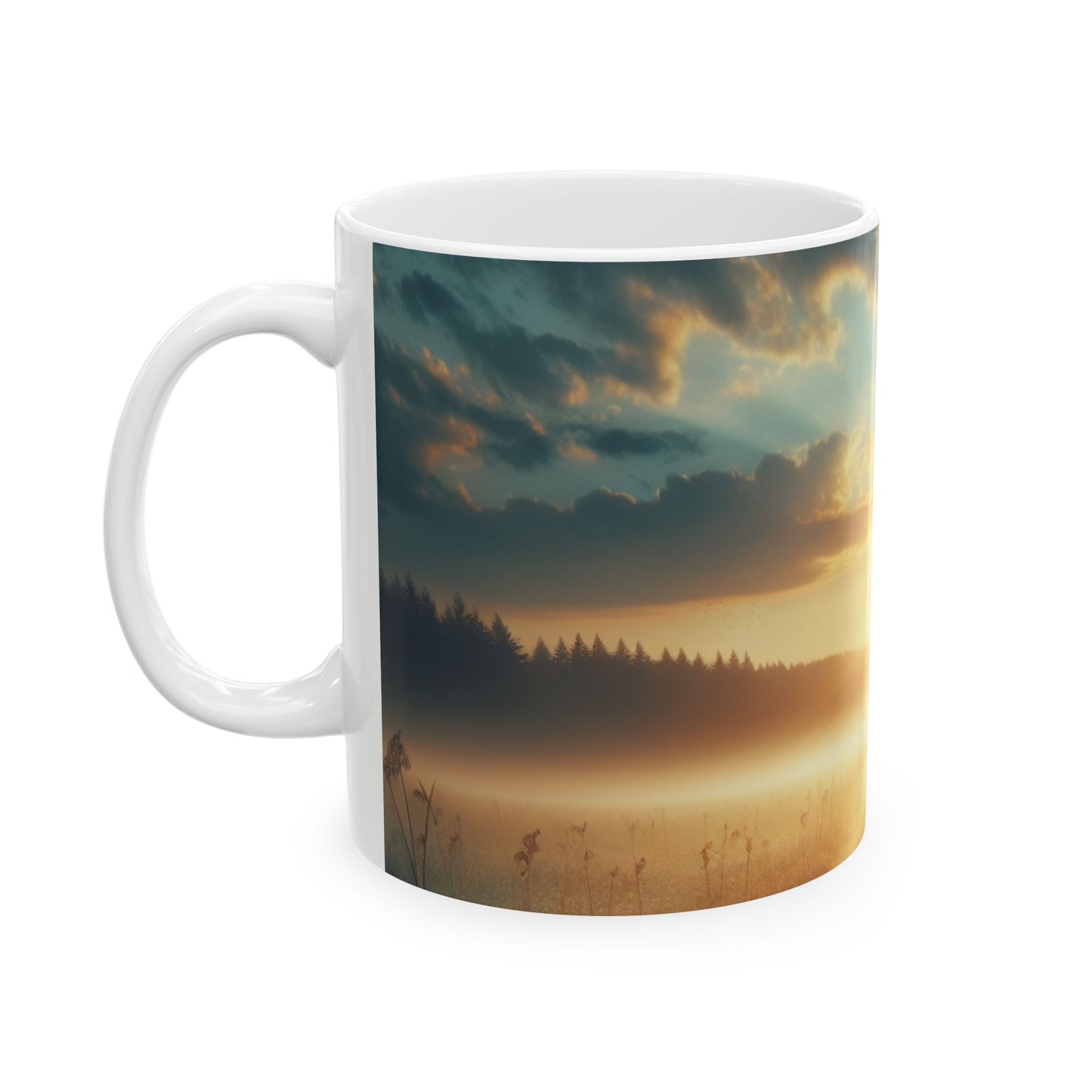Sunrise Landscape Ceramic Mug – Morning Sun Scenic Coffee Cup (11oz, 15oz)
