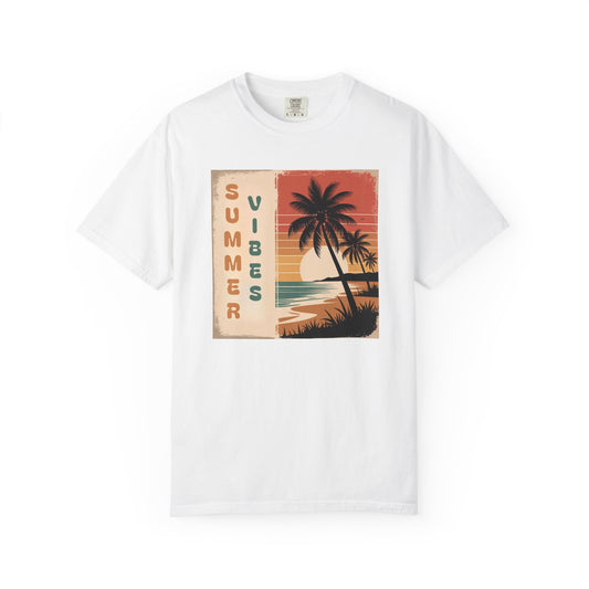 Summer Vibes T-Shirt — Retro Beach Palm Graphic Tee