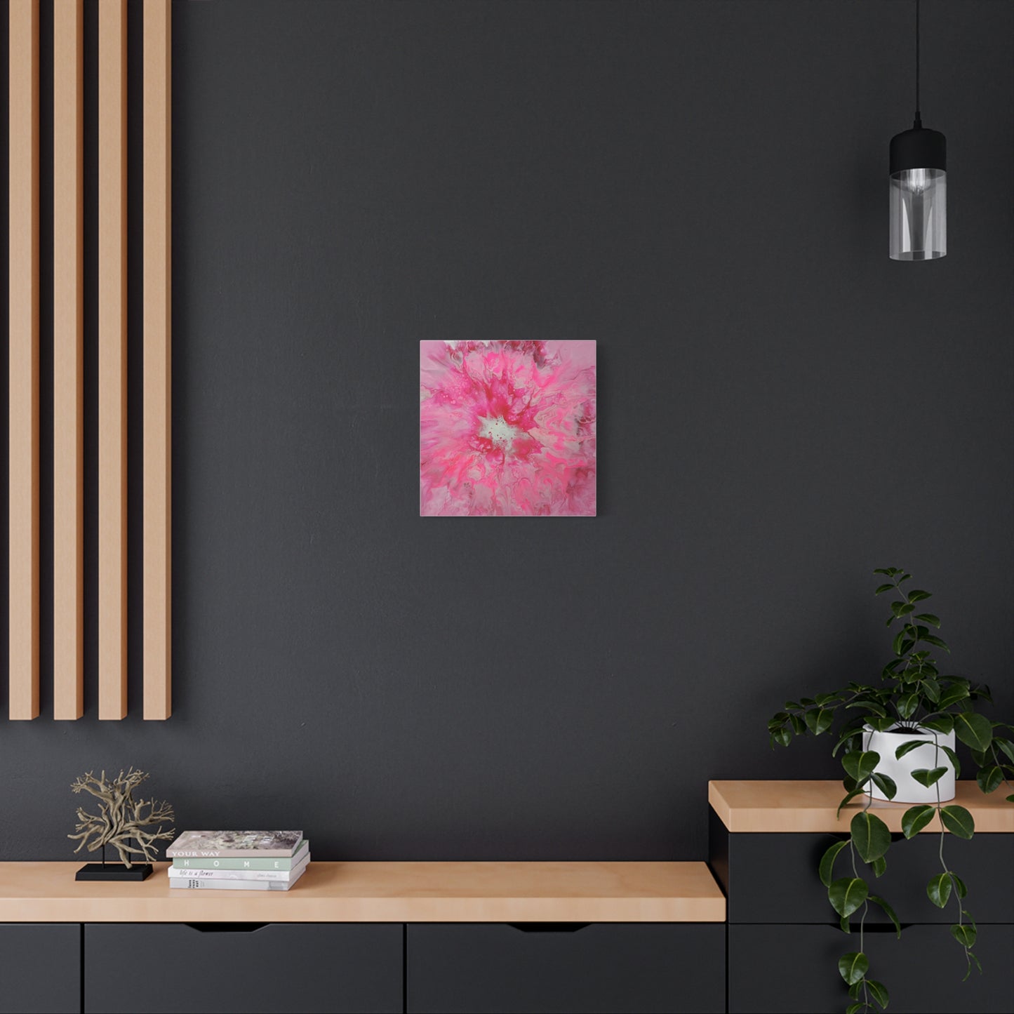 Pink Floral Explosion Matte Canvas Print — Abstract Flower Wall Art