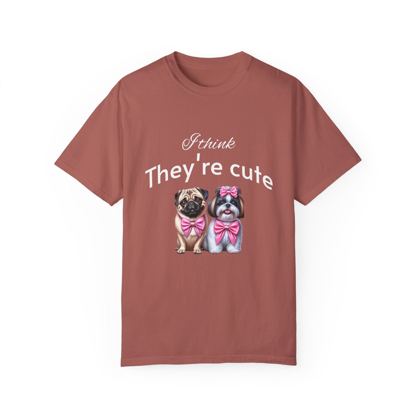 I think they're cute - an adorable pug and a  cute shih tzu toy dog -  Unisex T-Shirt -  Nature Art Tee