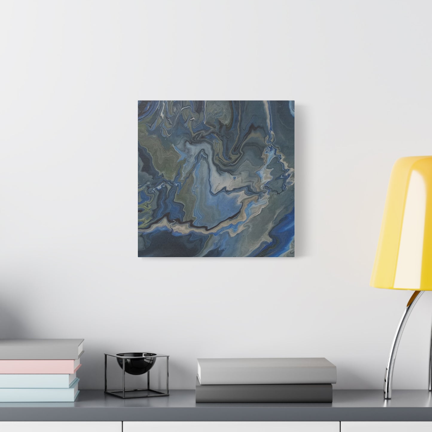 Blue Marble Abstract Matte Canvas Wall Art — Stretched 1.25"