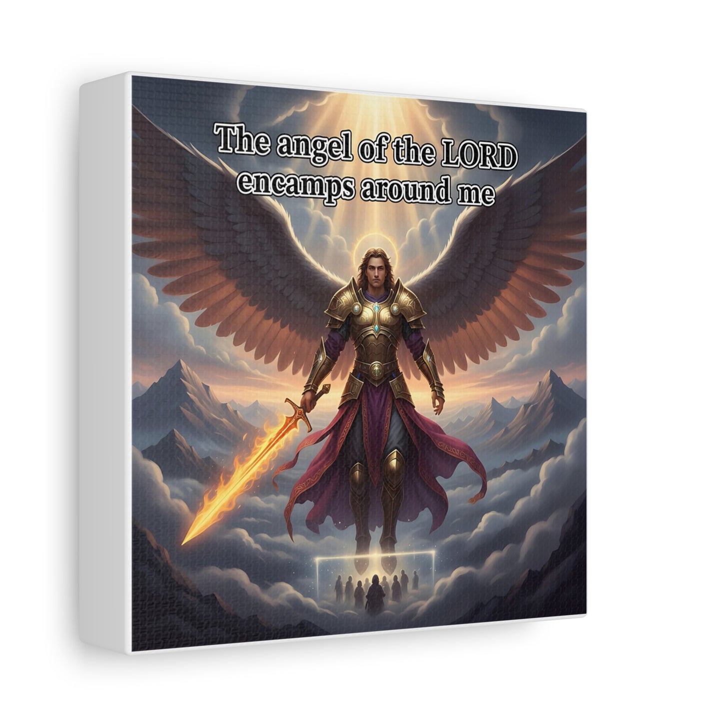 Angel Print Inspirational Wall Art Canvas — Christian Home Decoration, Unique Motivational Gift