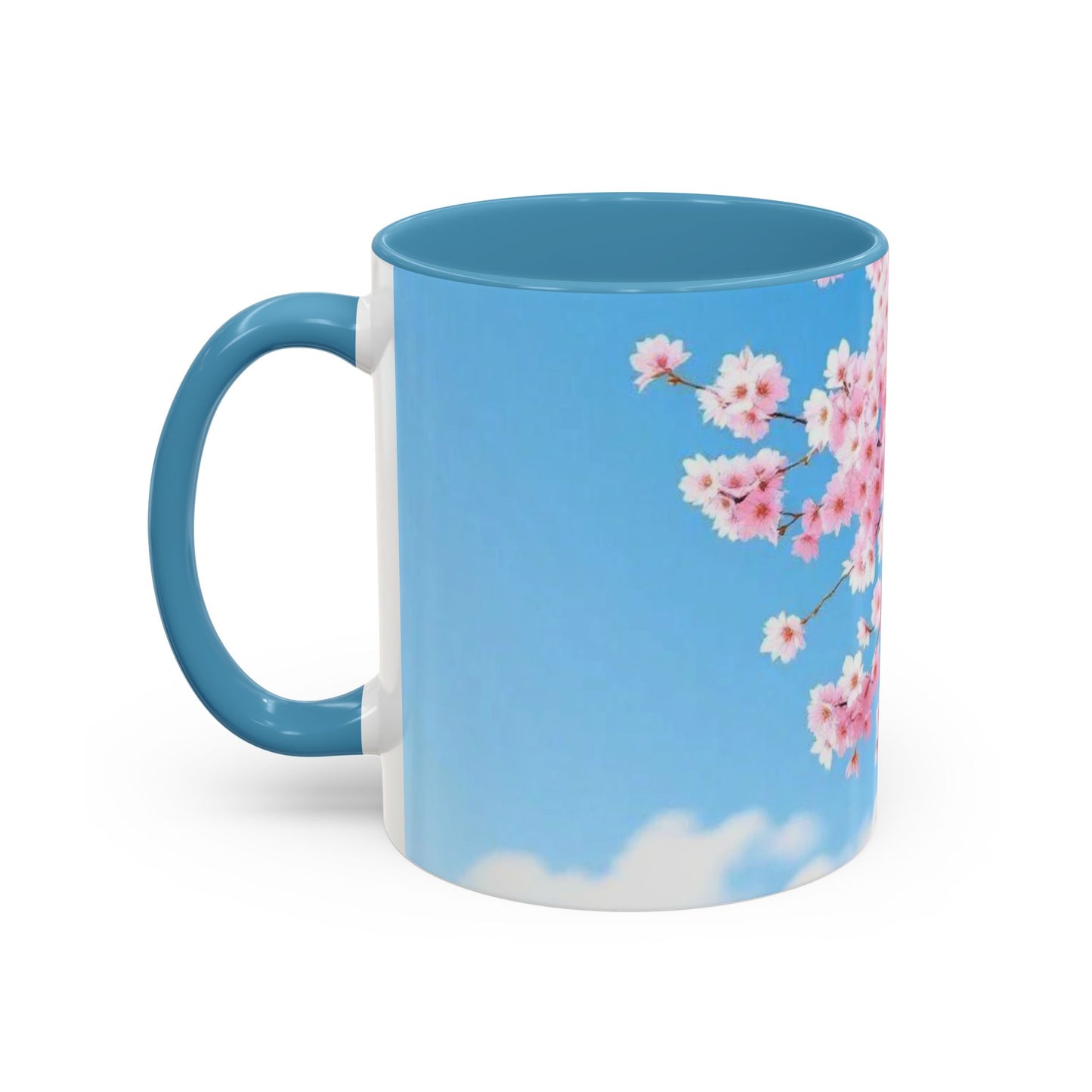 Cherry Blossom Accent Coffee Mug – Pink Sakura Floral 11/15oz