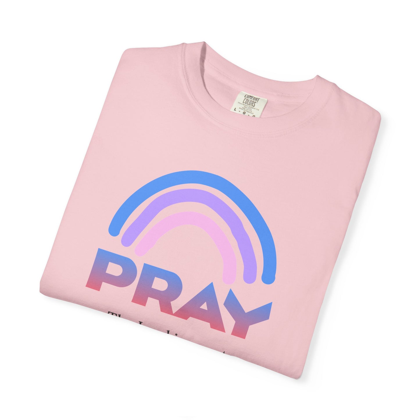 Prayer Rainbow T-Shirt — "PRAY" Psalm 145:18 Inspirational Christian Tee