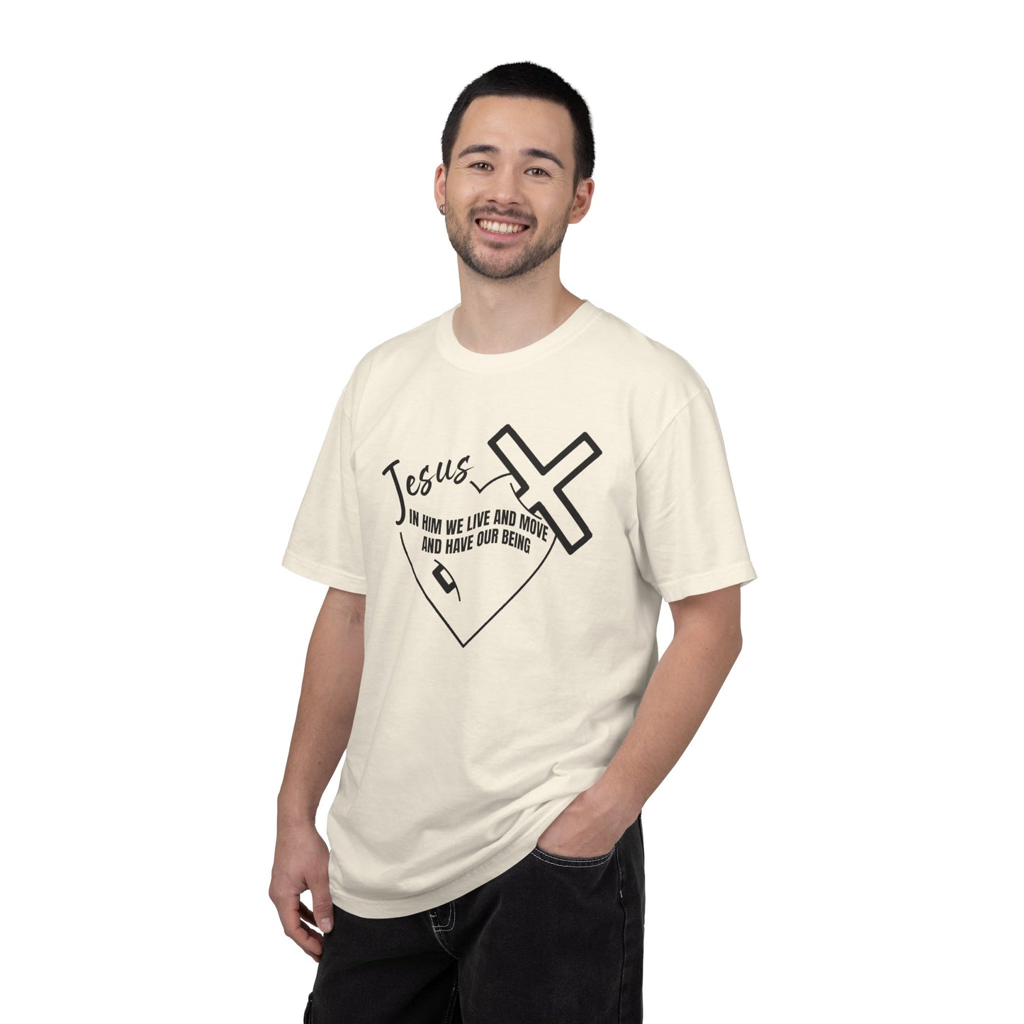 Cross and Heart Faith T-Shirt — Christian Love Graphic Tee, Inspirational Religious Gift