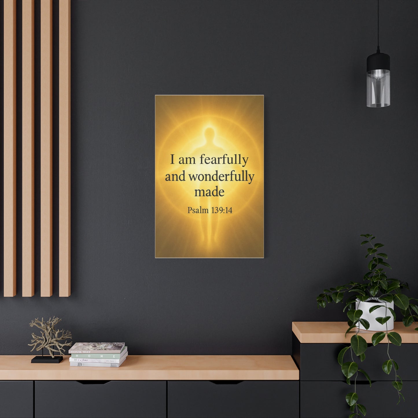 Psalm 139:14 Canvas Print — "Fearfully & Wonderfully Made" Christian Wall Art, Faith Decor Gift