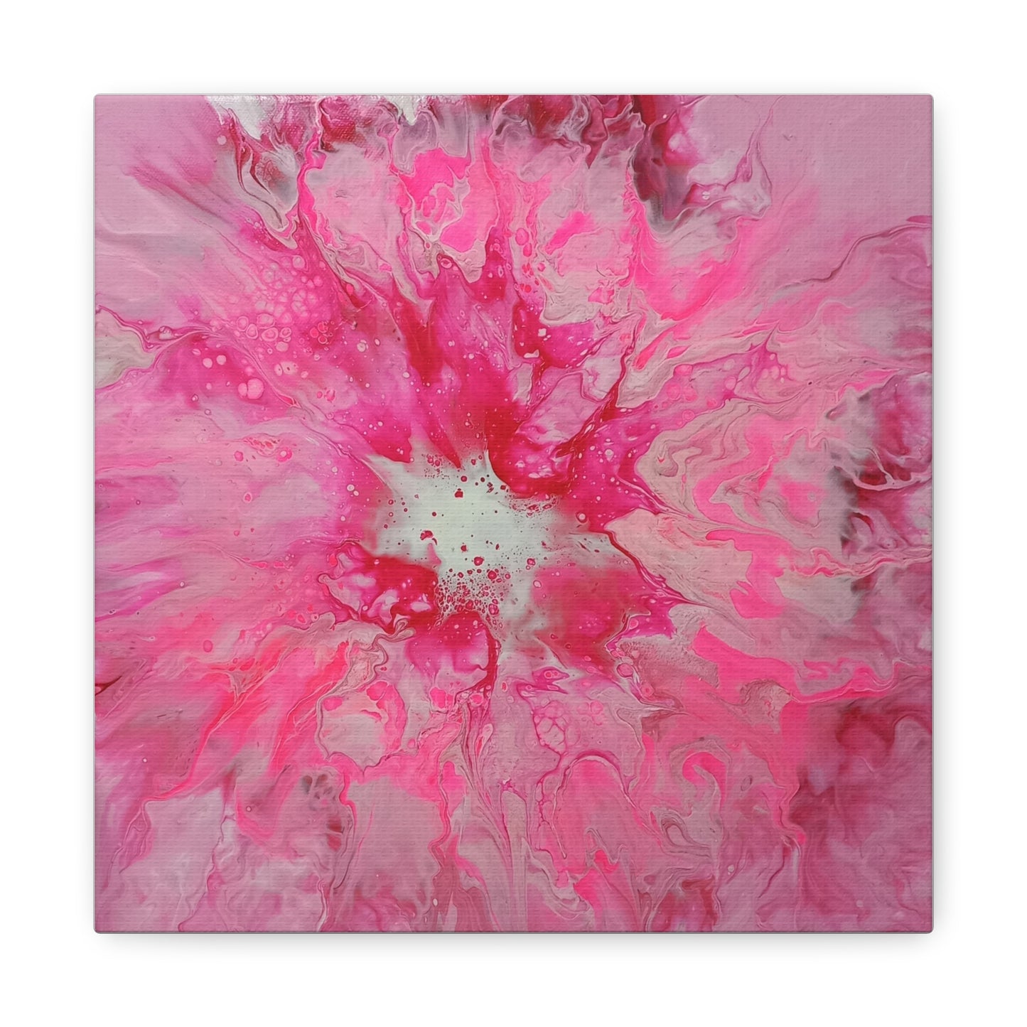 Pink Floral Explosion Matte Canvas Print — Abstract Flower Wall Art